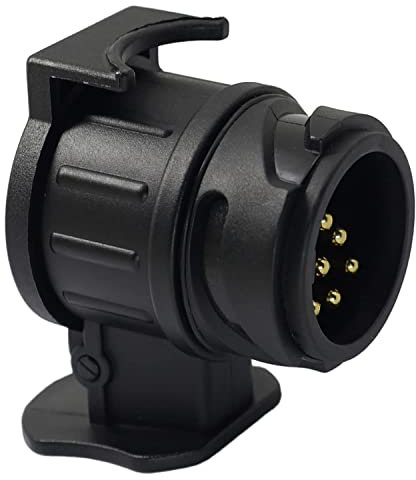 Casoter 13 Pin a 7 Pin Adaptador de remolque de camión a prueba de agua, 12V remolque eléctrico enchufe conector convertidor para el remolque de la caravana, 1 paquete