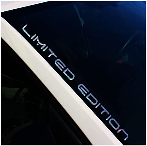 Frontscheibenaufkleber Schriftzug Limited Edition Aufkleber für Windschutzscheibe Heckscheibe Frontscheibe Auto Fahrzeug Dekor Sticker FS24 (Flakes Silber, Außenklebend)