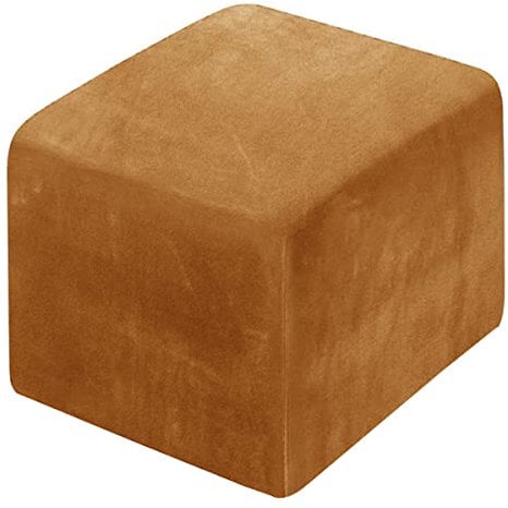 XGANGM Samt Hockerbezug Quadratisch 40x40/50X50cm Stretch Ottomane Schonbezug Hockerbezug Quadratisch Samt Hocker Husse/Hocker Abdeckung Ottoman Protector Cover Überzug,L,45x45cm