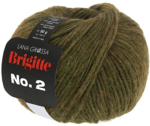 LANA GROSSA Brigitte Nr.2 | Edle Netzgarnstruktur aus Alpaka und Baumwolle | Handstrickgarn aus 47% Alpaka, 45% Baumwolle & 8% Schurwolle | 50g Wolle zum Stricken & Häkeln | 140m Garn FB 48