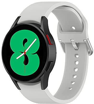 Wownadu 20mm Correa Compatible con Samsung Galaxy Watch 6/5 / 4 (40mm 44mm), Galaxy Watch 3 41mm, Correas Silicona Mujer Hombre Pulsera Recambio Gris (sin Reloj)