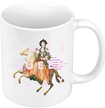 French Unicorn Ceramic Coffee Mug 325ml Yass Queen Horse Collage Vintage Illustration Art Humor Parody Meme