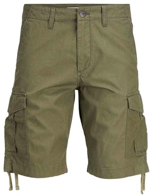 JACK & JONES Men's Charlie Dave Original Regular Fit Cargo Shorts, Olive Night - Premium Casual Utility Wear & Comfortable Summer Shorts for Everyday Styling