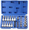 QUNNIE Jeu de 34 douilles Torx, entraînement mâle-femelle, clé à douille avec embout E4-E20, TT10-TT55 et adaptateur 5/16F à 3/8M