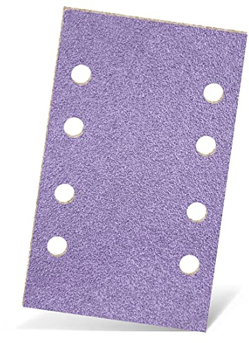 MENZER Purple HD Schleifblätter 133 x 80 mm, 8-Loch (50 Stk.) K180 | f. Schwingschleifer, Keramik-Mix, Klettbefestigung