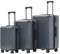 Münicase M816 TSA-Schloss, Dehnungsfuge, Teleskopgriff, Reisekoffer mit 4 Rollen, Hartschale, Große 76cm-Mitte 65cm-Kabinentrolley 55cm, 3er Kofferset, Grey