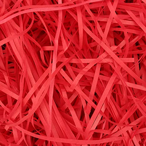 ZEONHEI 500 Gramm Hamper Stuffing Filler Rot, Raffia geschreddertes Seidenpapier, Geschenkboxen Füllung Geschenkkörbe Verpackungsfüller, Box Füller Verpackungspapier für Partybedarf Osterkörbe