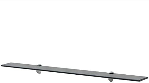 FIRBNUS 100x10x0.8 cm Estante Flotante de Cristal Estantería Negro Estante Colgante Estanteria Baño Estante de Exhibición Baldas Pared Libreria Cristal de Seguridad Templado