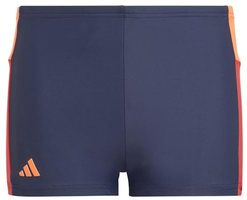 adidas Jungen Colourblock 3-Stripes Swim Boxers, Legend Ink/App Solar Red/Better Scarlet, 13-14 Years