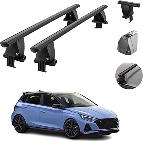 2 Stück Auto Dachgepäckträger für Hyundai i20 2020-2023, Aluminium Dachträger Geschlossene Reling Crossbar Gepäckträger Zubehör