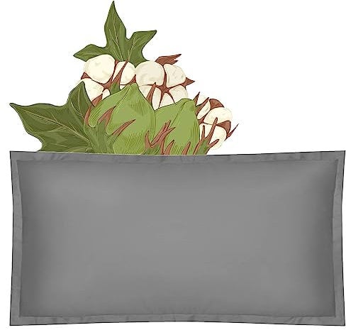 Amqua Mako Satin Kissenbezug 40x80cm, 100% Bio Baumwolle (Zertifiziert), grau