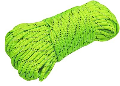 CRAZY SHARK Fluoreszierende 550 Paracord Seil - Leuchtende Nylon 30m Seil mit 9 Kern 4mm Stärke - Survival Seil Stränge - Parachute Cord belastbar bis 250kg