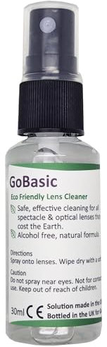 GoBasic Eco Friendly Alcohol & VOC Free Pump Action Lens Cleaning Spray for Spectacles & Glasses 30ml (1 x 30ml)
