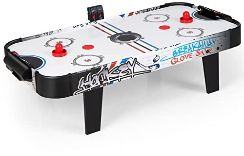 COSTWAY Air Hockey Table, 107cm Tabletop Hockey Arcade with LED Scoreboard, 2 Pucks & 2 Pushers, Mini Hockey Gaming Table Set for Kids and Adults