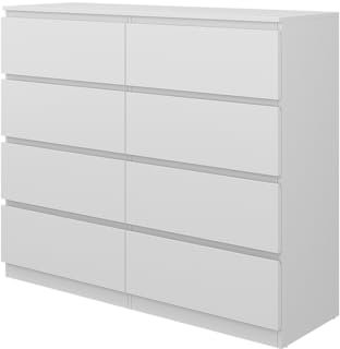 Vicco Kommode Calisto, Kommodenschrank, Weiß/Weiß, 120 x 101.5 cm