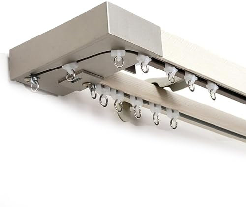 ZYREHAW Gardinenschiene, Deckenvorhangschiene, Vorhangschienen, dachschräge Vorhang, Raumteiler Aluminium, mit Deckenbefestigung, für Decke Wand Schrank Schiebevorhänge 1m 2m B,1M