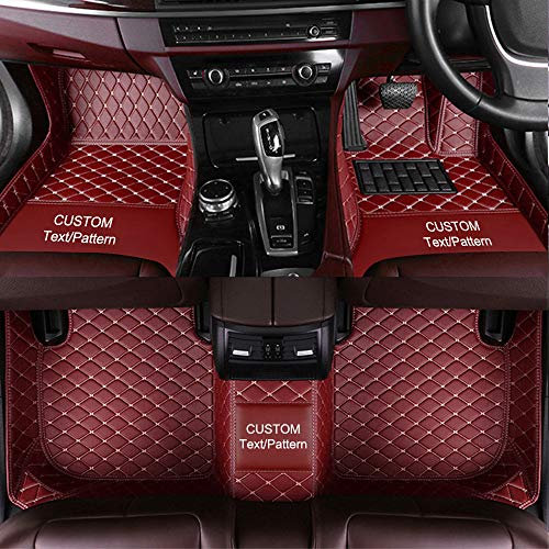 Alfombrillas en Cuero Personalizadas para BMW Series 1/2/3/4/5/6/7 X1 X2 X3 X4 X5 X6 X7 I3 I4 Z4 M3 M4 M5, Impermeable Antideslizante Alfombras de PU Cuero del Coche Vino Tinto