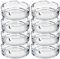 HOMESHOPA Round Glass Ashtrays, Solid & Practical Transparent Glass Ash Tray for Cigarettes Cigars, Clear Stackable Ashtray for Indoor Outdoor Home Office Restaurant Decorative Tabletop (8 Pack)