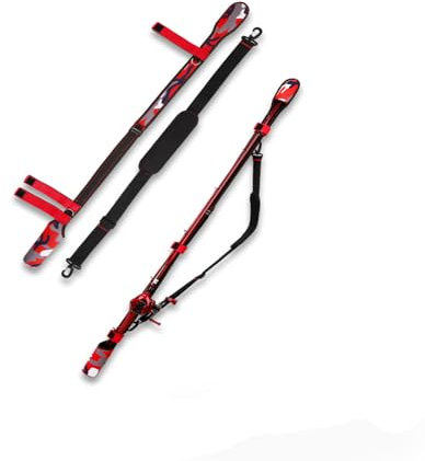 Veluxora Angeltasche Rutentasche, Tragbare Angelrutentasche Angelrute Protector, Verstellbarer Neopren Rutenschutz, Spitzen Und Schaftschutz (Rot, 120-160cm(47in-63in))