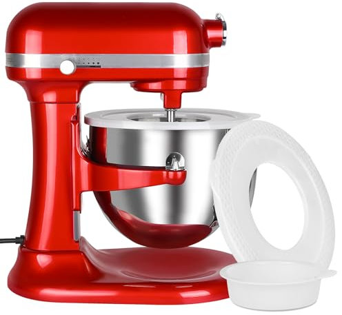 LETOMS Stainless Steel Mixing Bowl for 7QT Stand Mixer & 2 Pack Bowl Covers for Kitchenaid, Prevents Food Splatter - Compatible with Kitchenaid 7QT Stand Mixer