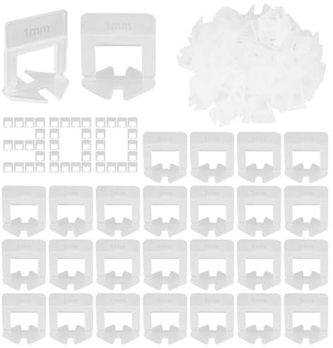300 Pezzi Distanziali per Piastrelle 1mm Distanziatori per Piastrelle Livellamento delle Piastrelle Spessori in Plastica Fughe Piastrelle 1mm per Piastrelle da Parete e da Pavimento