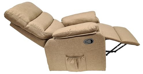 abc HOME | Sessel | Fernbedienung | Massage | Aufsteh- und Liegefunktion (Manuell | Liegefunktion, Hell-Braun)