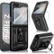 Kameraschutz Handyhülle für Samsung Galaxy Z Flip 6 Hülle mit Schutzfolie, 360 Grad Magnetisch Metall Ring Ständer Galaxy Z Flip 6 Handytasche Case Stoßfest Schutzhülle für Samsung Z Flip 6 (Schwarz)
