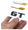 ALMVIS 3D-Buchstaben in flacher Schrift, ABS-Emblem, Gelb, R GT GTR, passend for Mercedes, passend for Benz AMG, Kofferraum-Typenschild, Abzeichen, Logo-Aufkleber, Chrom, schwarz glänzend Auto-Logo-Au