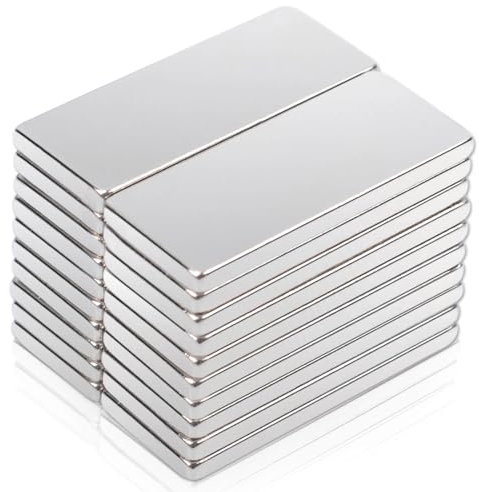 55pcs Fridge Magnets Strong, Flat Strips Magnets for Fridge, Muti-Use Neodymium Magnet s Heavy Duty for Whiteboard, Small Magnet Magnetic Strips for Crafts, Refrigerator, DIY, Office 20x8x1.5mm
