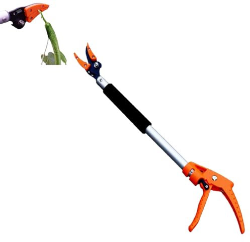 23.6 Inch Long Handled Garden Shears, Long Reach Pruner, Garden Long Reach Tree Pruner,Long Handled Secateurs for Fruit Picking, Tree Pruning and Deadheading