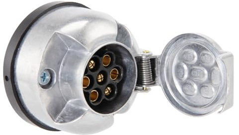 Woola Wasserdicht Anhängersteckdose 7 Poliger Metall,12V Aluminiumgehäuse Steckdose Anhaenger 7 Polig für Anhänger,AHK Steckdose 7 Polig mit Wasserdicht Gummipad