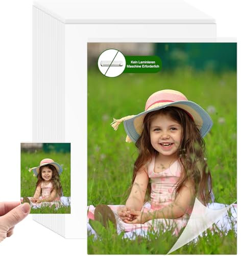 50 Stück Laminierfolien Selbstklebende Kaltlaminierfolie Laminierfolie 65x95mm Laminieren ohne Gerät Transparent Kaltlaminierfolie für Visitenkarten Fotos Speisekarten
