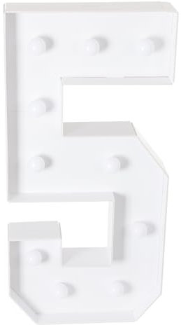 LED Zahlen 3D Lampe Beleuchtete Ziffern,Buchstaben Lichter Alphabet Lampe,KT-Board,Light Up Zahlenfür Hochzeit,Geburtstag,Party, Weihnachtslampe (5)