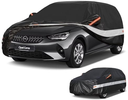 Holthly Autoabdeckung Passend für Corsa D/E/A/B/C/F(1982-2025) 10 Schichten Vollgarage Auto Abdeckplane 100% Wasserdicht Autoplane Outdoor Autogarage Staubschutz,Wind,Regen und UV Schutz