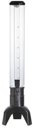 Fiorky Dispensador de cerveza de 3 litros Torre de cerveza con espiga y tubo de hielo Dispensador de bebidas Dispensador de licor de mesa con luz LED para bebidas de vino y cerveza