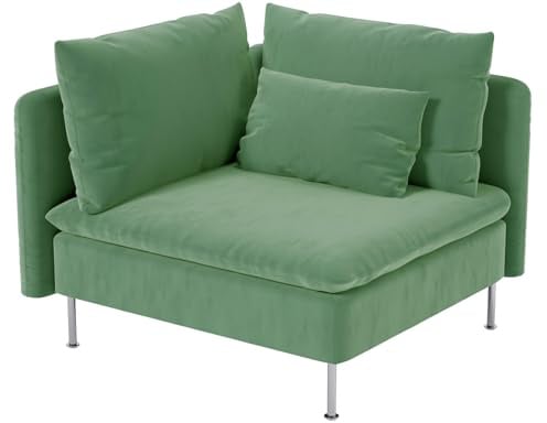 HomeTown Market Strapazierfähiger Sofabezug aus Stoff, kompatibel mit IKEA SODERHAMN Sofabezug. Sofa Nicht inbegriffen (Samt Grüne Ecke)