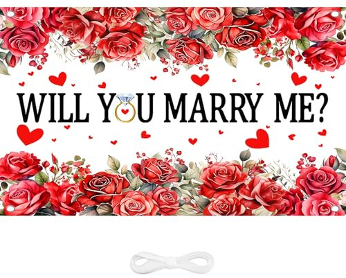Antragsdekorationen - Will You Marry Me, Will You Marry Me Dekorationen, Will You Marry Me Schild, Will You Marry Me Banner, Romantische Verlobungsdekorationen Heiratsanträge Outdoor Party
