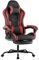 WOTSTA Gaming Chair Computerstuhl Ergonomischer Gaming Stuhl mit Fußstütze Bürostuhl Ergonomischer Computerstuhl mit Lendenwirbelstütze (BLKRD)