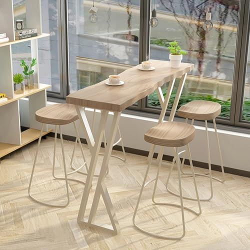 Heliosrider Bartisch Stehtisch Entisch Hochtisch küche Theke Bar Tresen Gartentheke Bartisch Outdoor Barhocker Barstuhl GartenmöBel für Balkon Terrasse(118.11x17.72x41.34in)