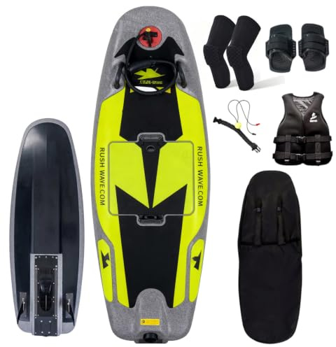 High-Speed Electric Surfboard 12/15 KW Water Jet Surf Board, Max-Speed of 55/60 KM/h, Battery Life of 50-100/60-120 Min, IP67 Waterproof, Competition-Grade Hydrofoil Board for Adult