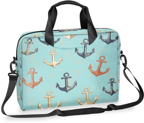 Mexpekil Ocean Nautical Anchor Laptoptasche für 13-16 Zoll (33-40,6 cm) Messenger-Computertasche, Aktentasche für Damen und Herren