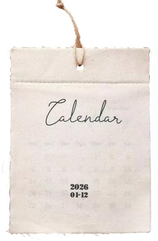 Huvqianu Kalender 2026, Wandkalender, 12 Monate, Textil-Datumsplaner, Haushaltsplaner, Kalender – für Hausbesitzer, Schule, Büro, Studenten, Lehrer, Berater, Freiberufler, Wohnzimmer, Schlafzimmer
