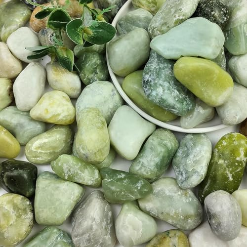 SHIZWU 40-60mm 1.8kg Jade Polished Garden Pebbles Decorative Stones | Stone for plant pots vases aquascaping terrariums indoor displays and home decor accents
