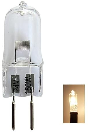 TYKGSQIP G6.35 Halogenlampe 24V 150W langlebige Kapsellampe GY6.35 Sockel Halogenlichtquelle, geeignet für den Beleuchtungsersatz in Wohnungen und Arbeitsplätzen (24V 150W 5 Stück)