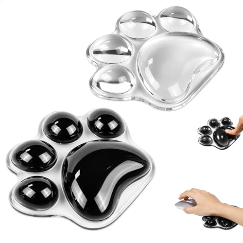 Handballenauflage Tastatur, Katzenpfotenform Handballenauflage mit Gelkissen, Ergonomische Wrist Rest zur Entlastung des Handgelenks, Handgelenkauflage Tastatur für Offfice Heim Computer, 2 Stück