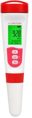 Agmoctz Wasserstoff-Wasserqualitätsanalysator H2 Monitor, TEMP & ORP Messgerät 0-2400PPb für Trinkwasser, Aquarien, Spa