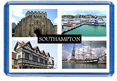 Southampton - Postcard-Style Design - 7cm x 4.5cm - Novelty Tourism Fridge Magnet.
