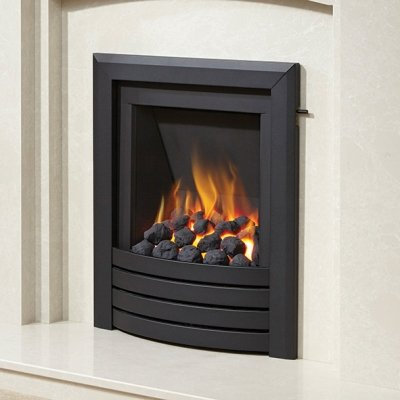Be Modern Alcazar Slimline Inset Gas Fire Slide Control Black Design Trim