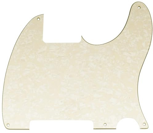 Musiclily 5 Löcher American Vintage Tele Pickguard T-Style Gitarren Schlagbrett für Fender USA/Mexican Telecaster Esquire E-Gitarre,4 lagig Parchment Pearl