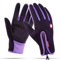 Warme Outdoor-Winterhandschuhe mit Touchscreen-Funktion, wasserabweisend, winddicht, rutschfest, Sporthandschuhe für Radfahren, Autofahren, verstellbare Größe für Männer und Frauen (groß, lila)